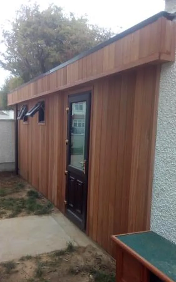 Cedar-clad garden office with glazed door, County Cork